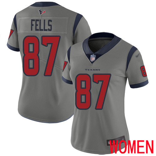 Houston Texans Limited Gray Women Darren Fells Jersey NFL Football #87 Inverted Legend